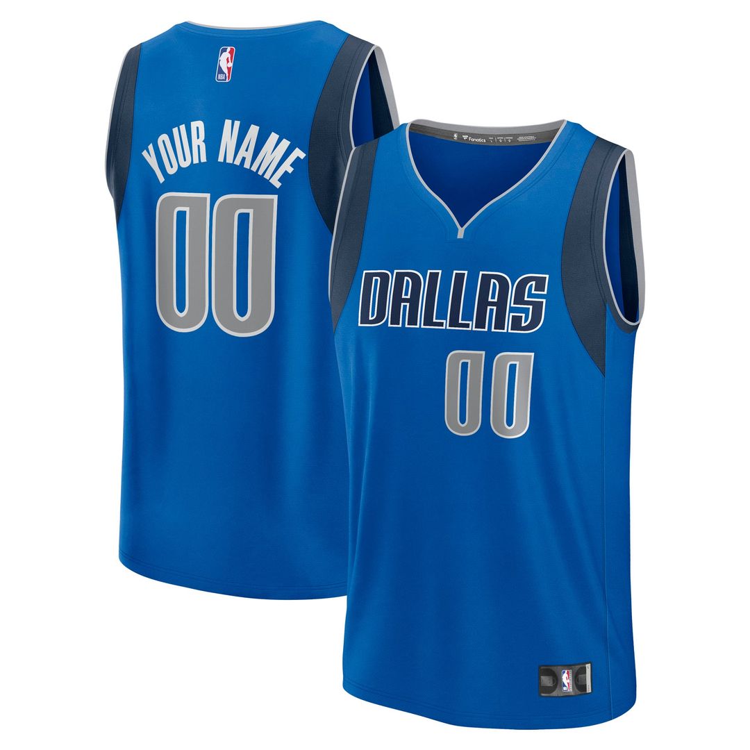 Dallas Mavericks Fanatics Fast Break Custom Jersey - Statement Edition - Navy | NBA Fan Gear