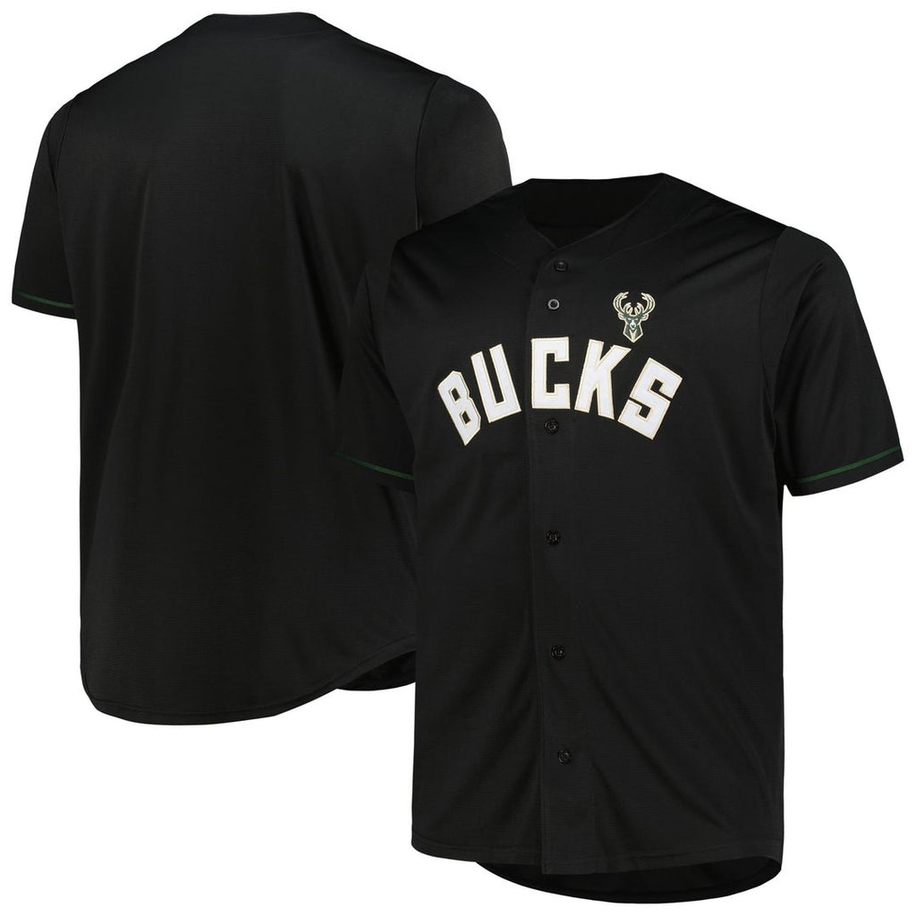 Milwaukee Bucks Profile Big & Tall Pop Jersey - Black | NBA Fan Gear
