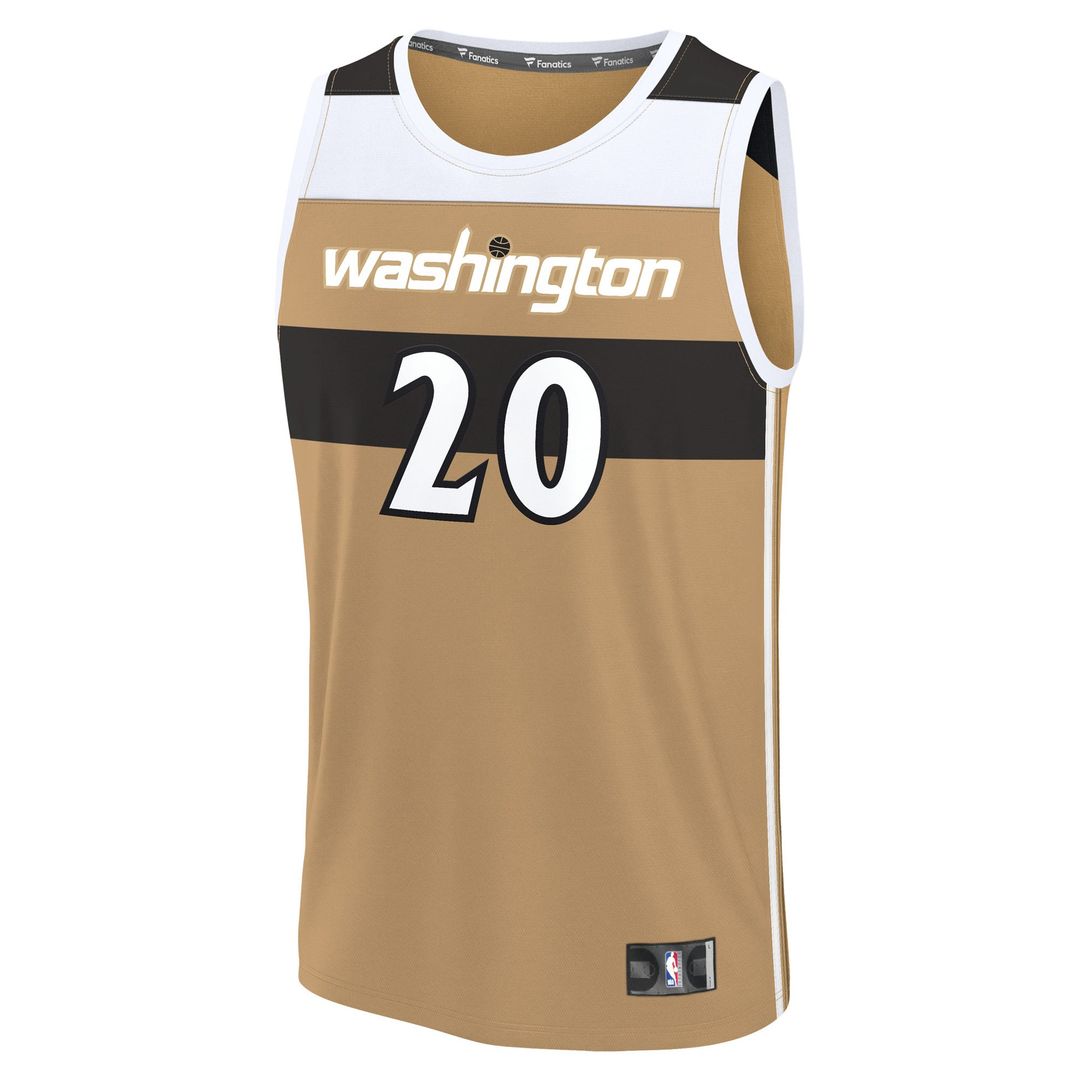 Alex Sarr Washington Wizards Fanatics Youth Fast Break Jersey - City Edition - Gold | NBA Fan Gear