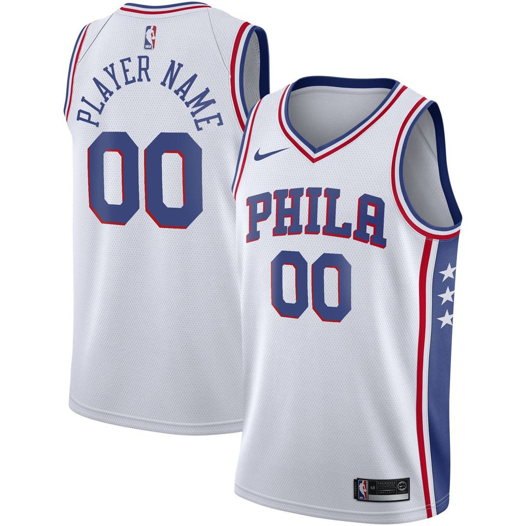 Philadelphia 76ers Nike 2020/ 21 Swingman Custom Jersey - Association Edition - White | NBA Fan Gear