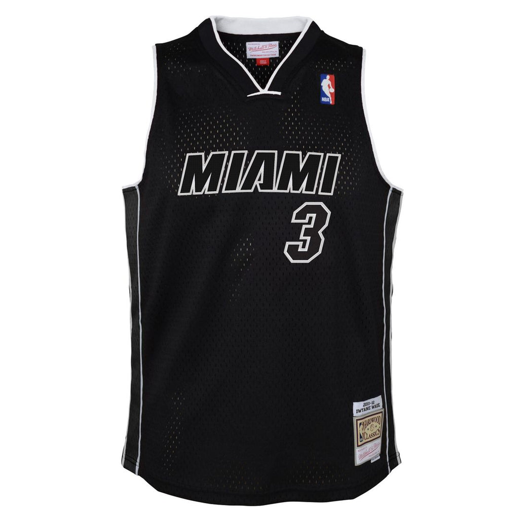 Dwyane Wade Miami Heat Mitchell & Ness Youth 2011/ 12 Hardwood Classics Swingman Alternate Jersey - Black | NBA Fan Gear