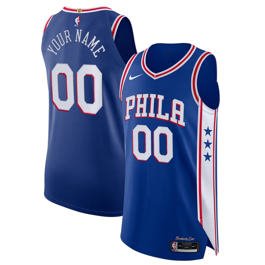 Philadelphia 76ers Nike Custom Authentic Jersey - Icon Edition - Royal | NBA Fan Gear