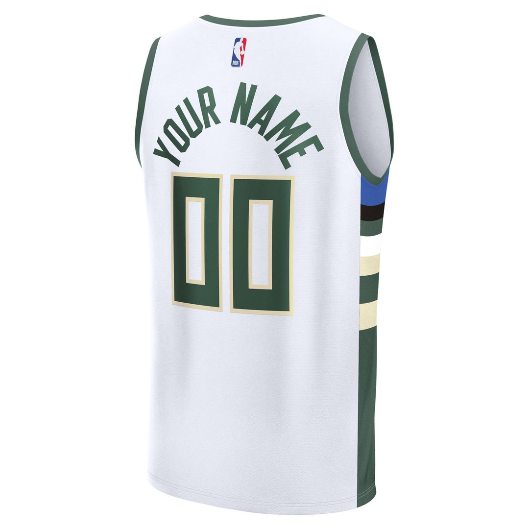 Milwaukee Bucks Fanatics Youth Fast Break Custom Replica Jersey - Green - Icon Edition | NBA Fan Gear