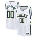 Milwaukee Bucks Fanatics Fast Break Custom Jersey - Association Edition - White | NBA Fan Gear