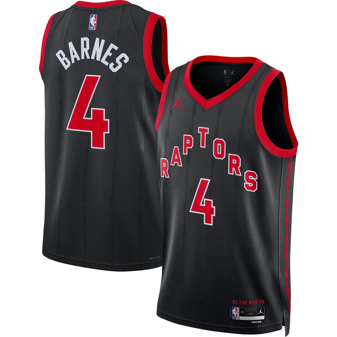 Scottie Barnes Toronto Raptors Jordan Brand Unisex Swingman Jersey - Statement Edition - Black | NBA Fan Gear
