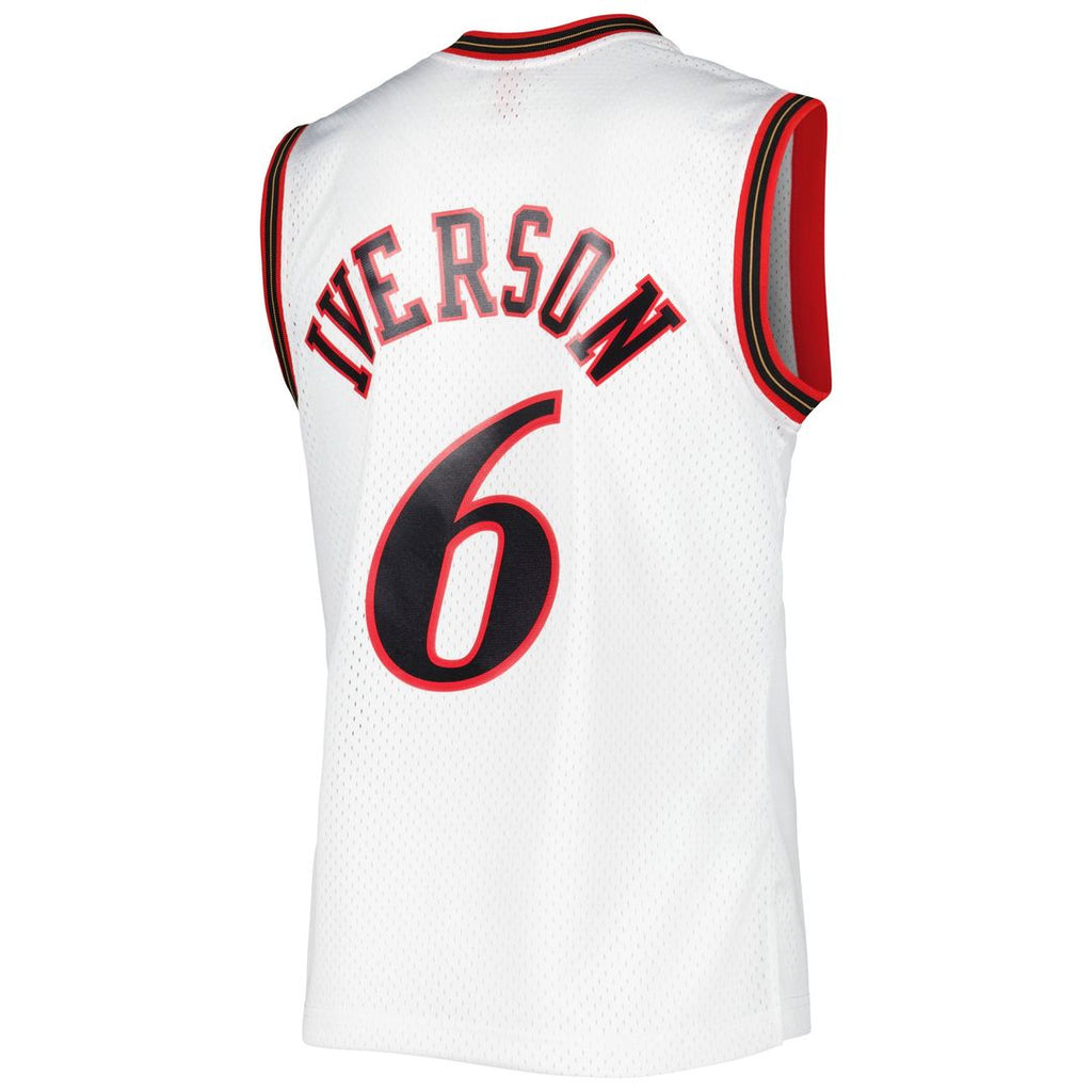 Allen Iverson Philadelphia 76ers Mitchell & Ness 2002/ 03 Hardwood Classics Swingman Jersey - White | NBA Fan Gear