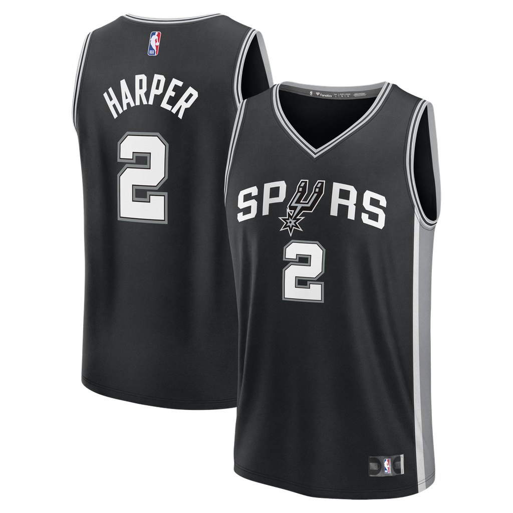 Dylan Harper San Antonio Spurs Fanatics Fast Break Jersey - Black - Icon Edition | NBA Fan Gear