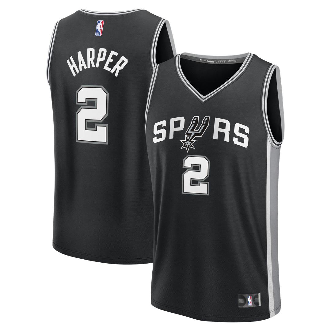 Dylan Harper San Antonio Spurs Fanatics Fast Break Jersey - Black - Icon Edition | NBA Fan Gear