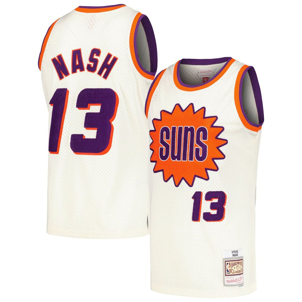 Steve Nash Phoenix Suns Mitchell & Ness Chainstitch Swingman Jersey - Cream | NBA Fan Gear