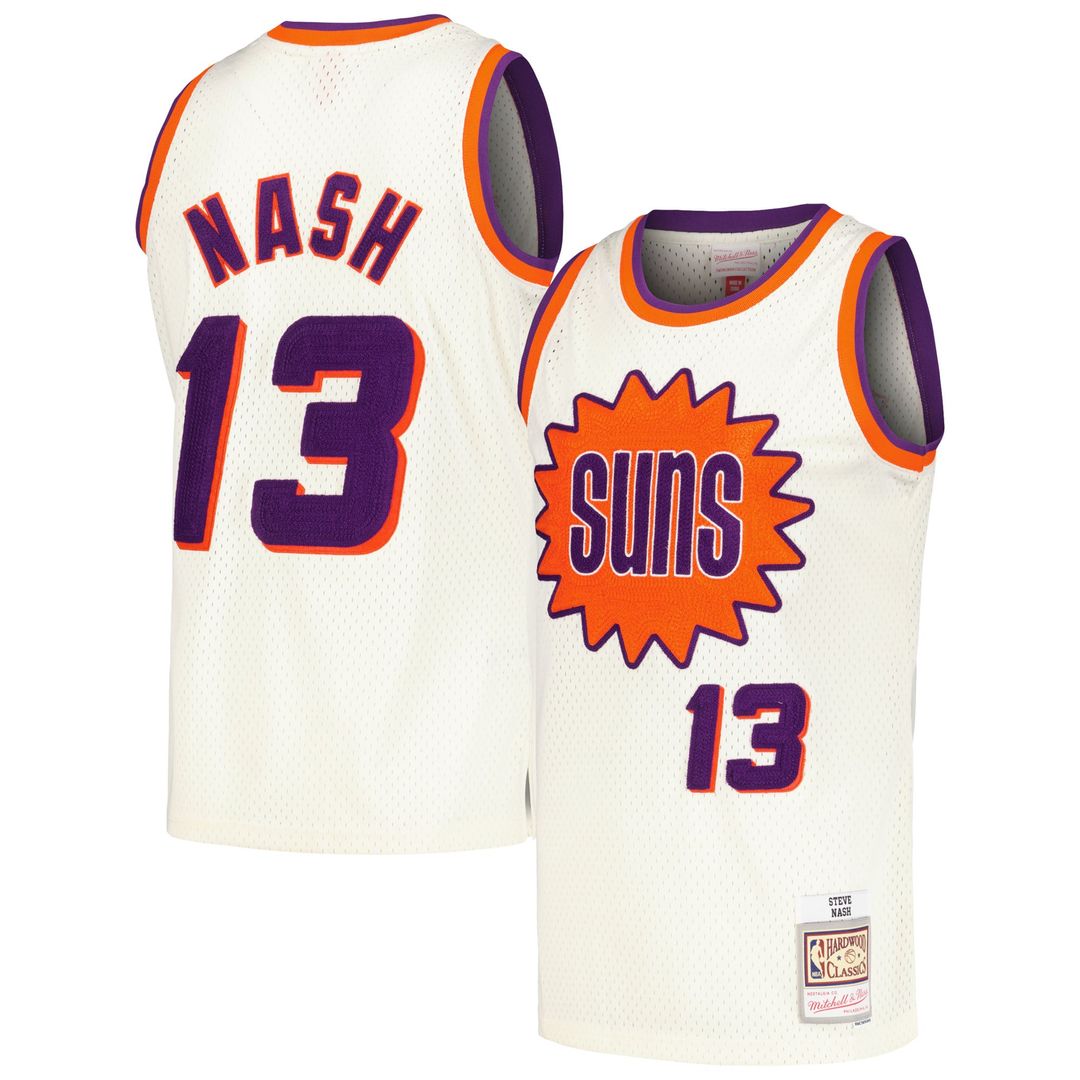 Steve Nash Phoenix Suns Mitchell & Ness Chainstitch Swingman Jersey - Cream | NBA Fan Gear