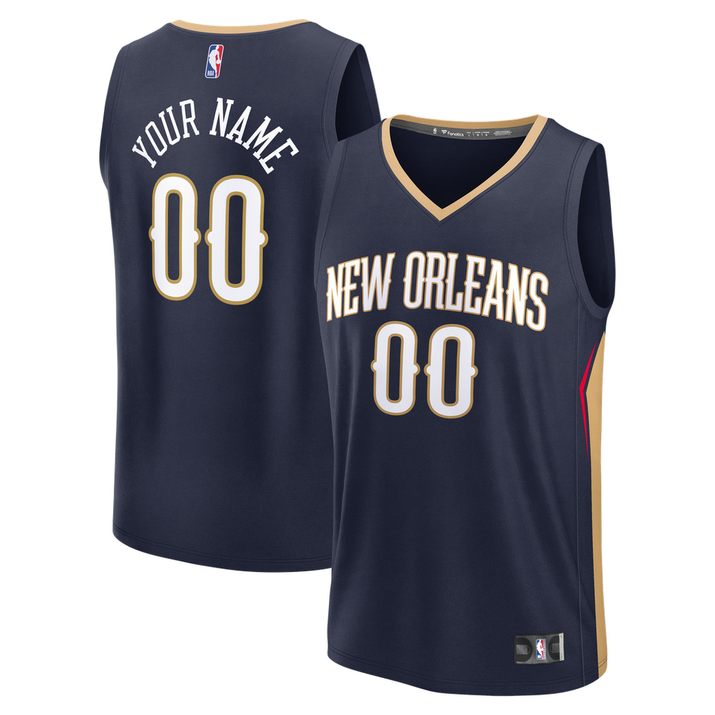New Orleans Pelicans Fanatics Fast Break Custom Jersey - Icon Edition - Navy | NBA Fan Gear