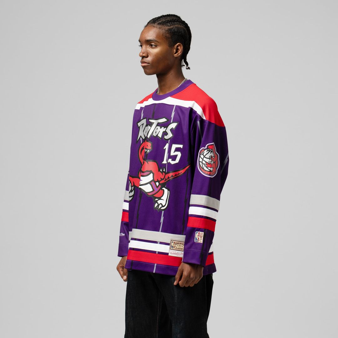 Vince Carter Toronto Raptors Mitchell & Ness Unisex Maxxed Out Fashion Hockey Jersey - Purple | NBA Fan Gear