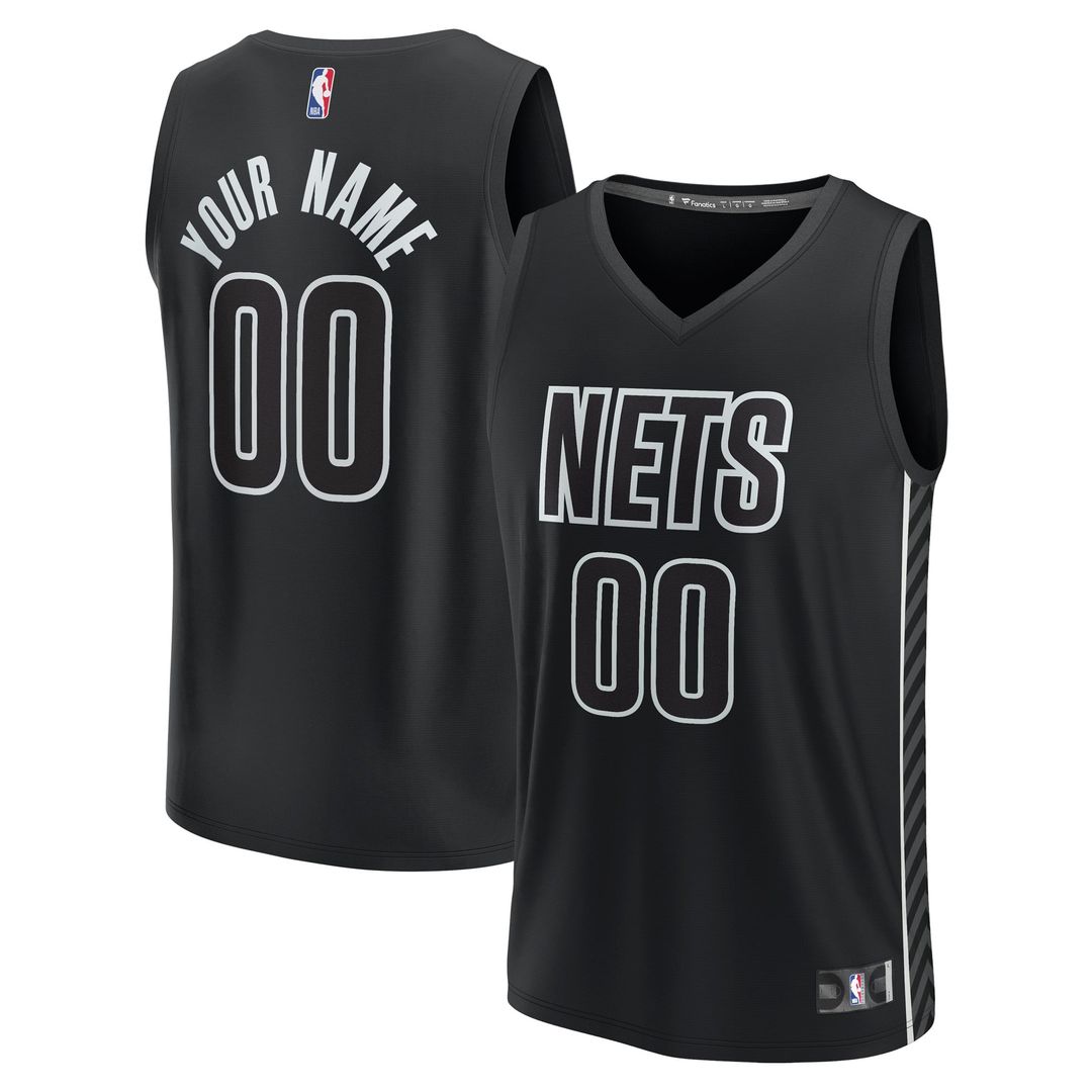 Brooklyn Nets Fanatics Custom Fast Break Jersey - Statement Edition - Black | NBA Fan Gear