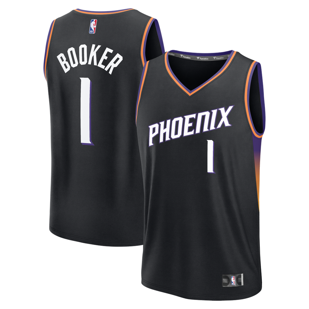Devin Booker Phoenix Suns Fanatics Fast Break Jersey - Statement Edition - Black | NBA Fan Gear