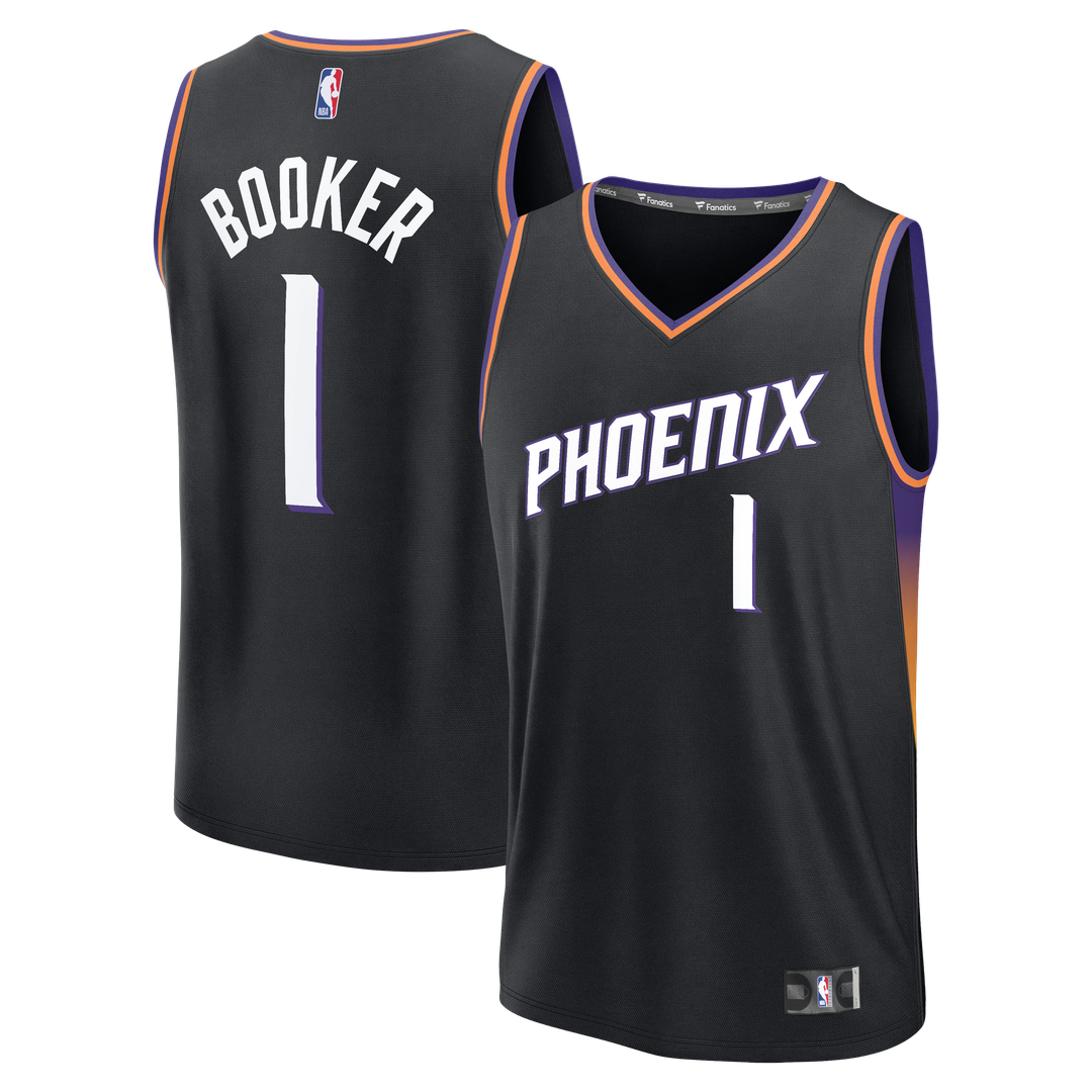 Devin Booker Phoenix Suns Fanatics Fast Break Jersey - Statement Edition - Black | NBA Fan Gear