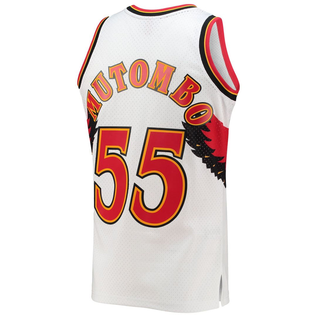 Dikembe Mutombo Atlanta Hawks Mitchell & Ness 1996/ 97 Hardwood Classics Swingman Jersey - White | NBA Fan Gear