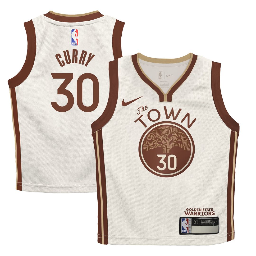 Stephen Curry Golden State Warriors Nike Preschool 2025/ 26 City Edition Swingman Jersey - Tan | NBA Fan Gear