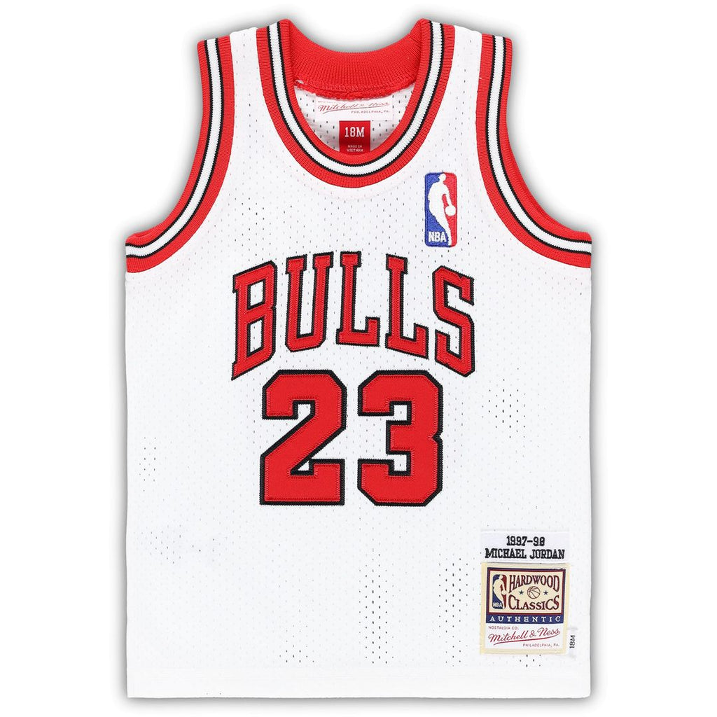 Michael Jordan Chicago Bulls Mitchell & Ness Infant 1997/ 98 Hardwood Classics Authentic Jersey - White | NBA Fan Gear