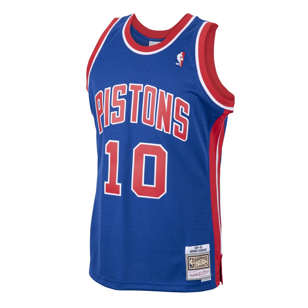 Dennis Rodman Detroit Pistons Mitchell & Ness 1988/ 89 Hardwood Classics Swingman Jersey - Royal | NBA Fan Gear