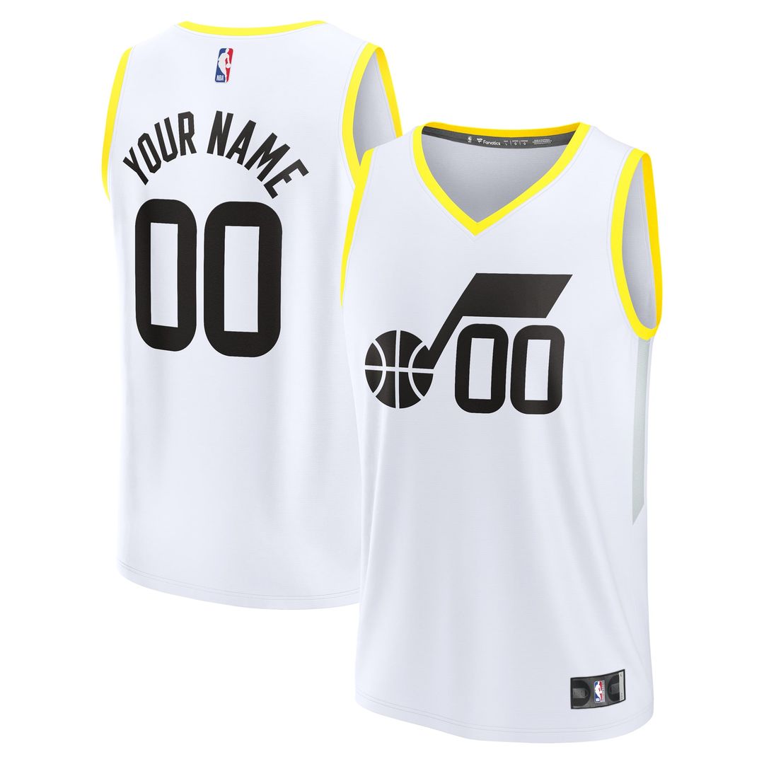 Utah Jazz Fanatics Youth Fast Break Replica Custom Jersey - Association Edition - White | NBA Fan Gear