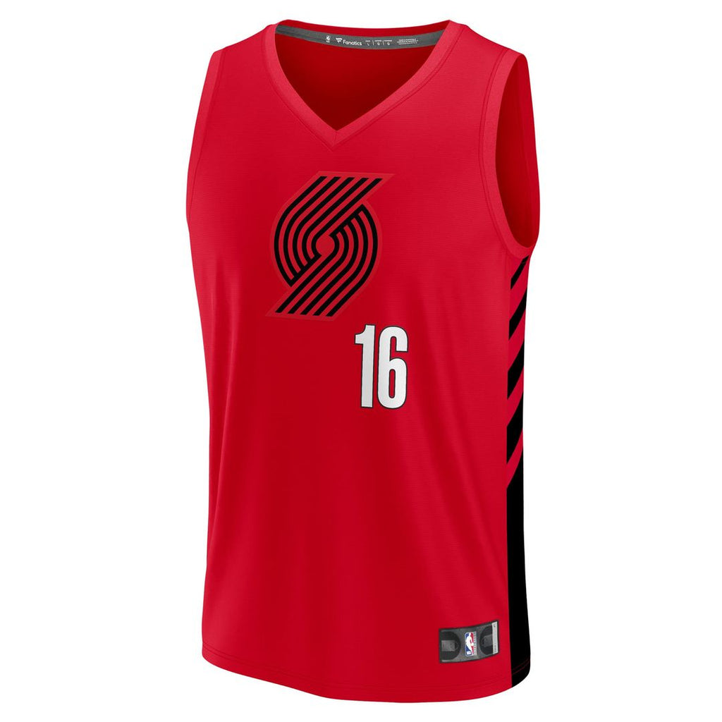 Yang Hansen Portland Trail Blazers Fanatics Fast Break Replica Jersey - Red - Statement Edition | NBA Fan Gear