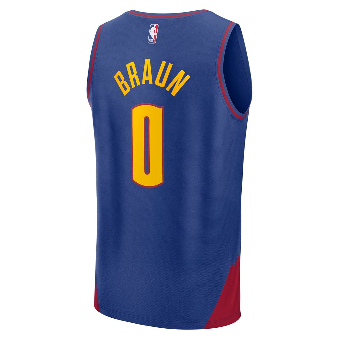 Christian Braun Denver Nuggets Fanatics Fast Break Replica Player Jersey - Statement Edition - Blue | NBA Fan Gear