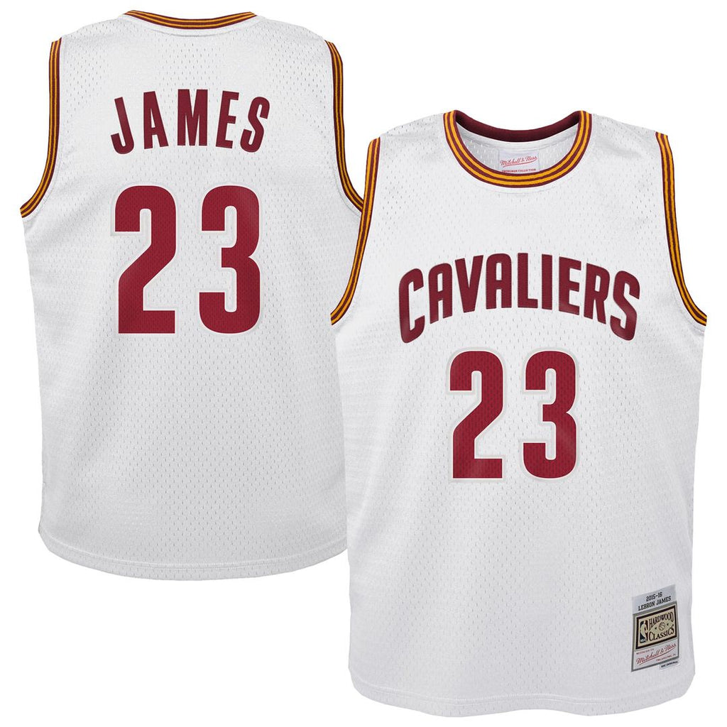 LeBron James Cleveland Cavaliers Mitchell & Ness Youth 2015-16 Hardwood Classics Swingman Throwback Home Jersey - White | NBA Fan Gear