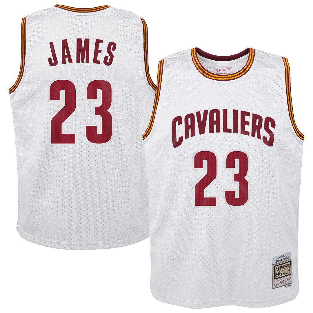 LeBron James Cleveland Cavaliers Mitchell & Ness Youth 2015-16 Hardwood Classics Swingman Throwback Home Jersey - White | NBA Fan Gear