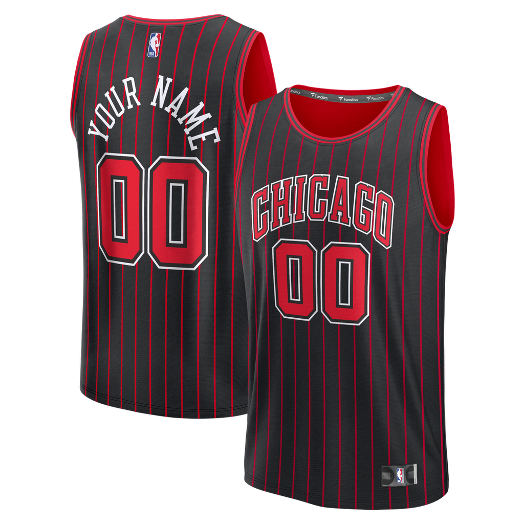 Chicago Bulls Fanatics Fast Break Custom Jersey - Icon Edition - Black | NBA Fan Gear