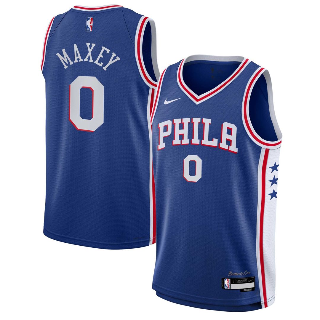 Tyrese Maxey Philadelphia 76ers Nike Youth Swingman Jersey - Icon Edition - Royal | NBA Fan Gear