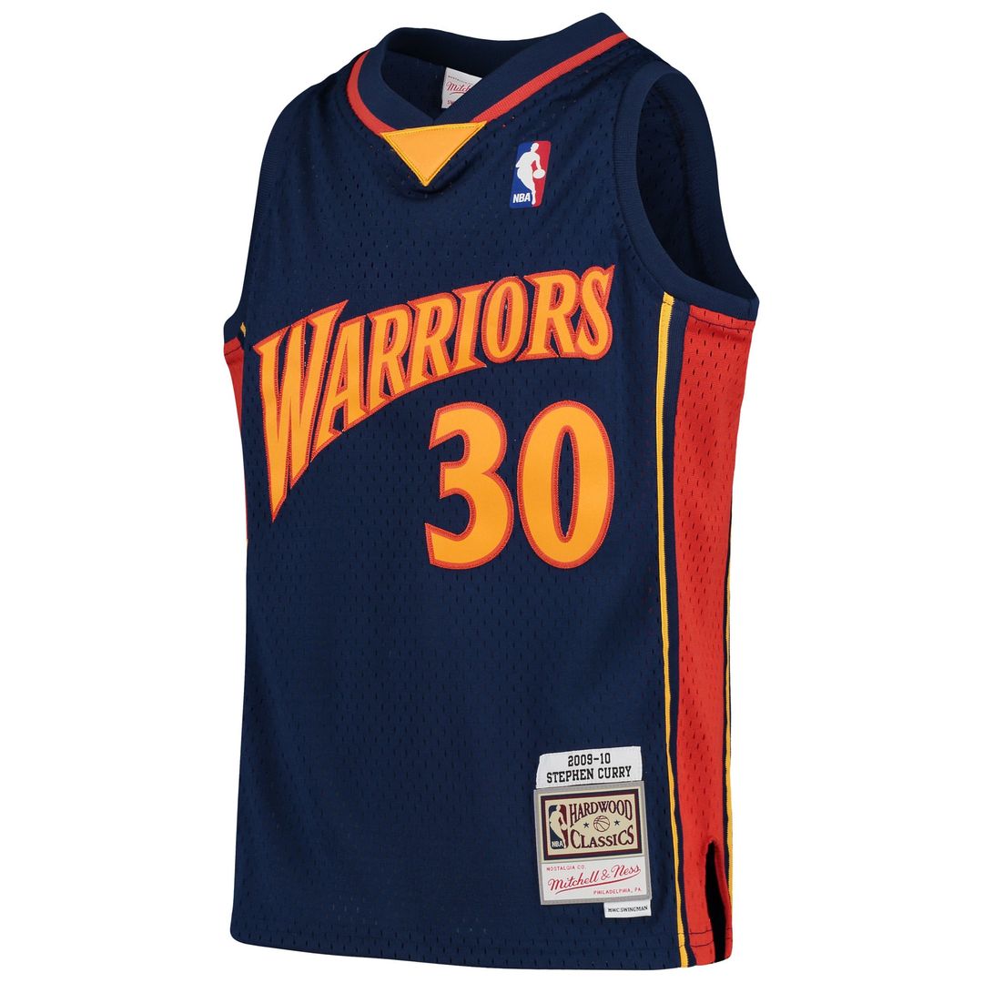 Stephen Curry Golden State Warriors Mitchell & Ness Youth 2009-10 Hardwood Classics Swingman Throwback Jersey - Navy | NBA Fan Gear
