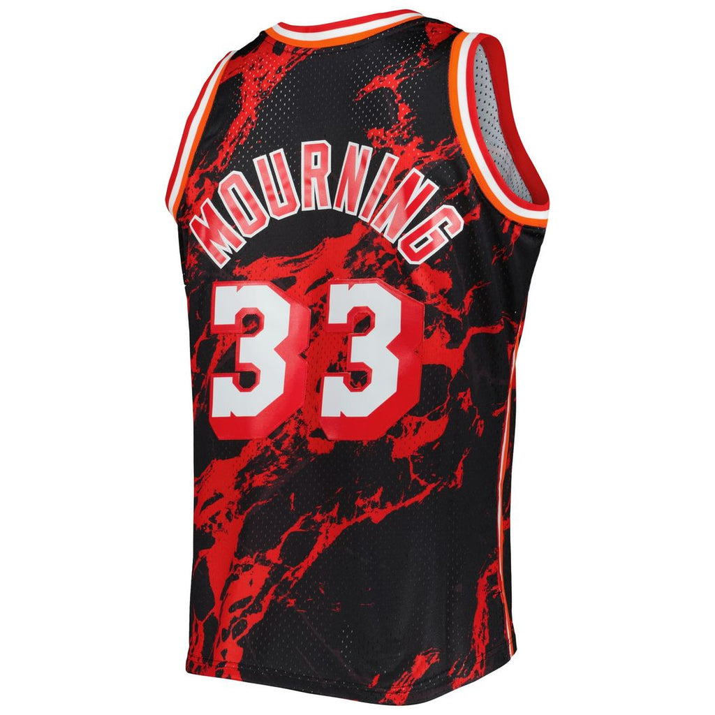 Alonzo Mourning Miami Heat Mitchell & Ness 1996/ 97 Hardwood Classics Marble Swingman Jersey - Black | NBA Fan Gear