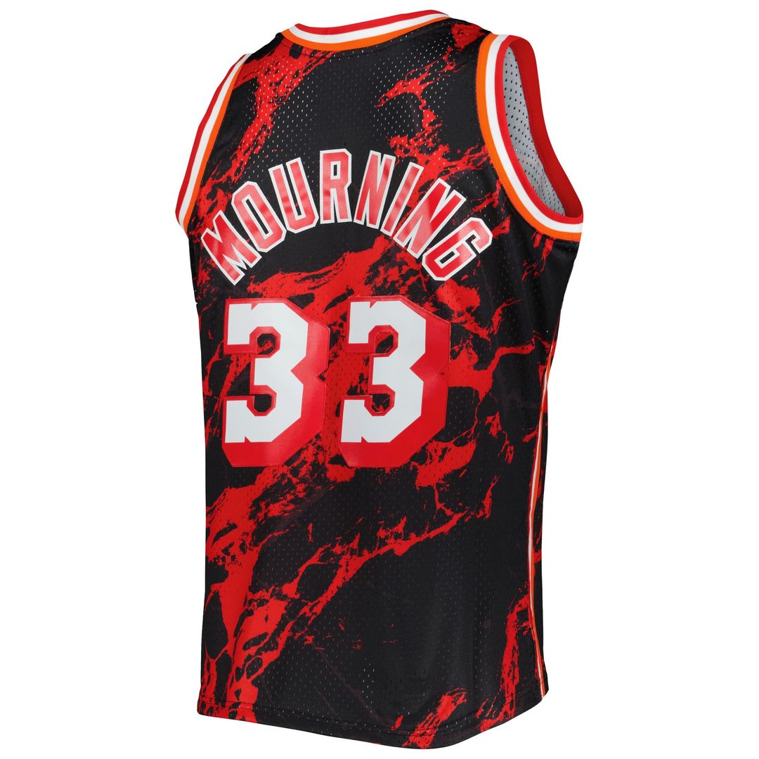 Alonzo Mourning Miami Heat Mitchell & Ness 1996/ 97 Hardwood Classics Marble Swingman Jersey - Black | NBA Fan Gear