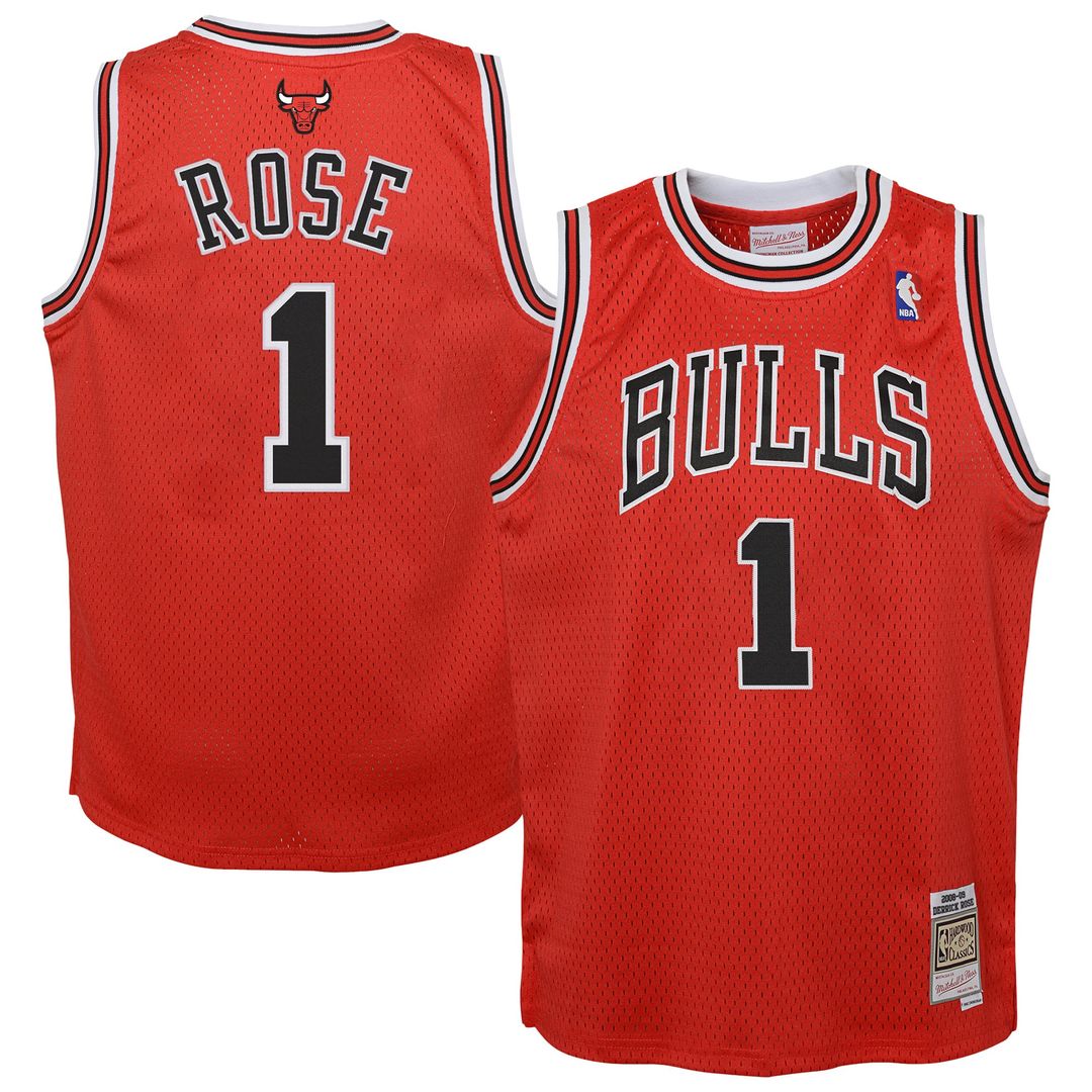 Derrick Rose Chicago Bulls Mitchell & Ness Youth 2008/ 09 Hardwood Classics Swingman Jersey - Red | NBA Fan Gear