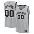 San Antonio Spurs Fanatics Youth 2026 NBA Finals Fast Break Custom Jersey - Statement Edition - Silver | Fan Gear