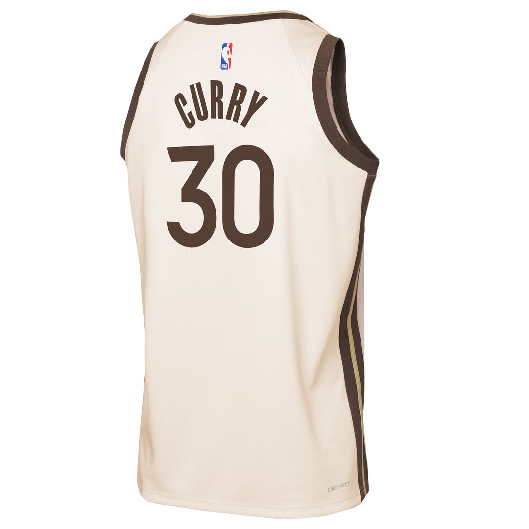 Stephen Curry Golden State Warriors Nike Youth 2025/ 26 City Edition Swingman Jersey - Tan | NBA Fan Gear