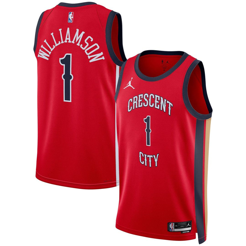 Zion Williamson New Orleans Pelicans Jordan Brand Unisex Swingman Jersey - Statement Edition - Red | NBA Fan Gear