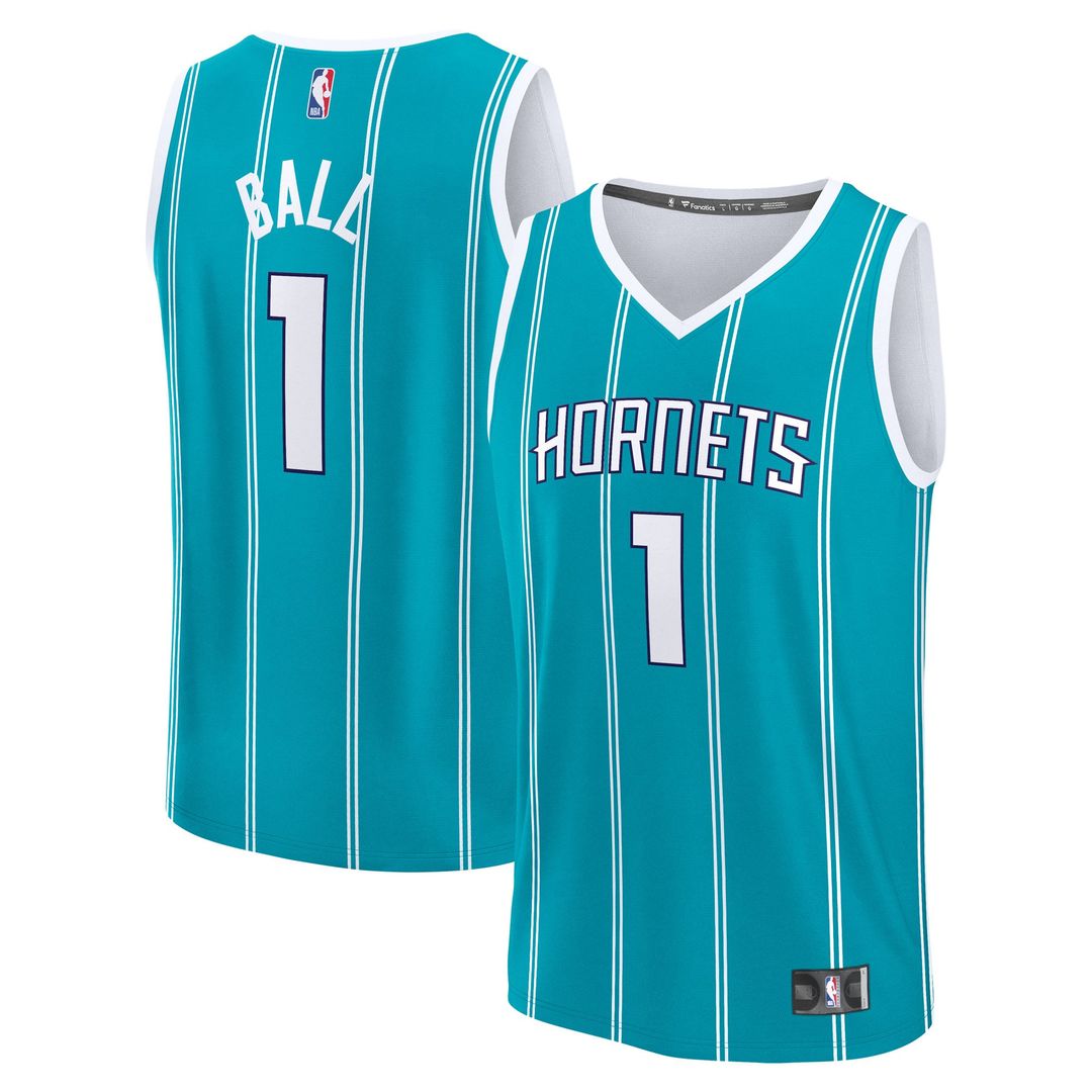 LaMelo Ball Charlotte Hornets Fanatics Fast Break Replica Player Jersey - Icon Edition - Teal | NBA Fan Gear