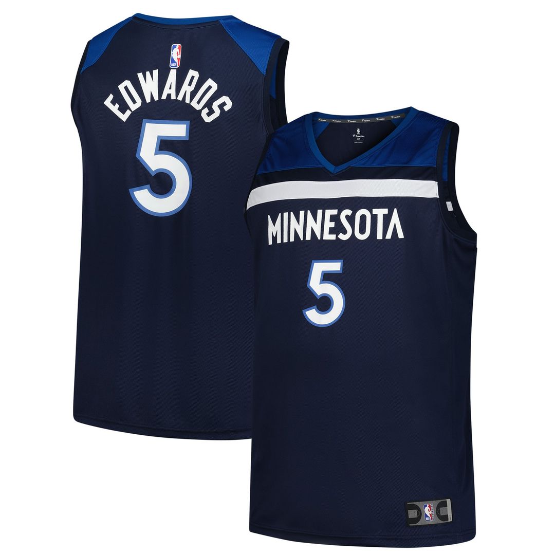 Anthony Edwards Minnesota Timberwolves Fanatics Big & Tall Fast Break Jersey - Icon Edition - Navy | NBA Fan Gear