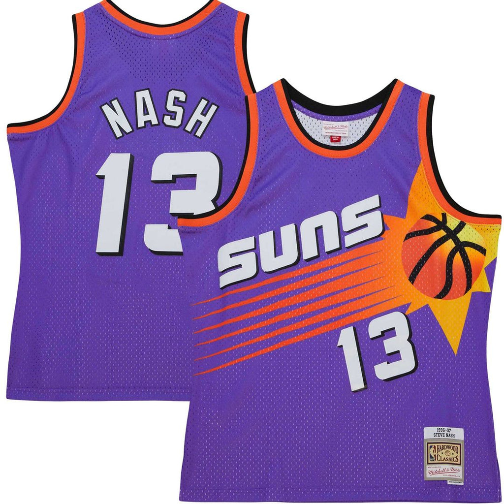 Steve Nash Phoenix Suns Mitchell & Ness Hardwood Classics 1996/ 97 Tropical Swingman Jersey - Purple | NBA Fan Gear