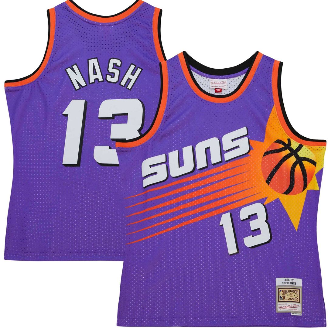 Steve Nash Phoenix Suns Mitchell & Ness Hardwood Classics 1996/ 97 Tropical Swingman Jersey - Purple | NBA Fan Gear