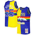 Dikembe Mutombo Denver Nuggets Mitchell & Ness Hardwood Classics 1991/ 92 Split Swingman Jersey - Royal/ Gold | NBA Fan Gear