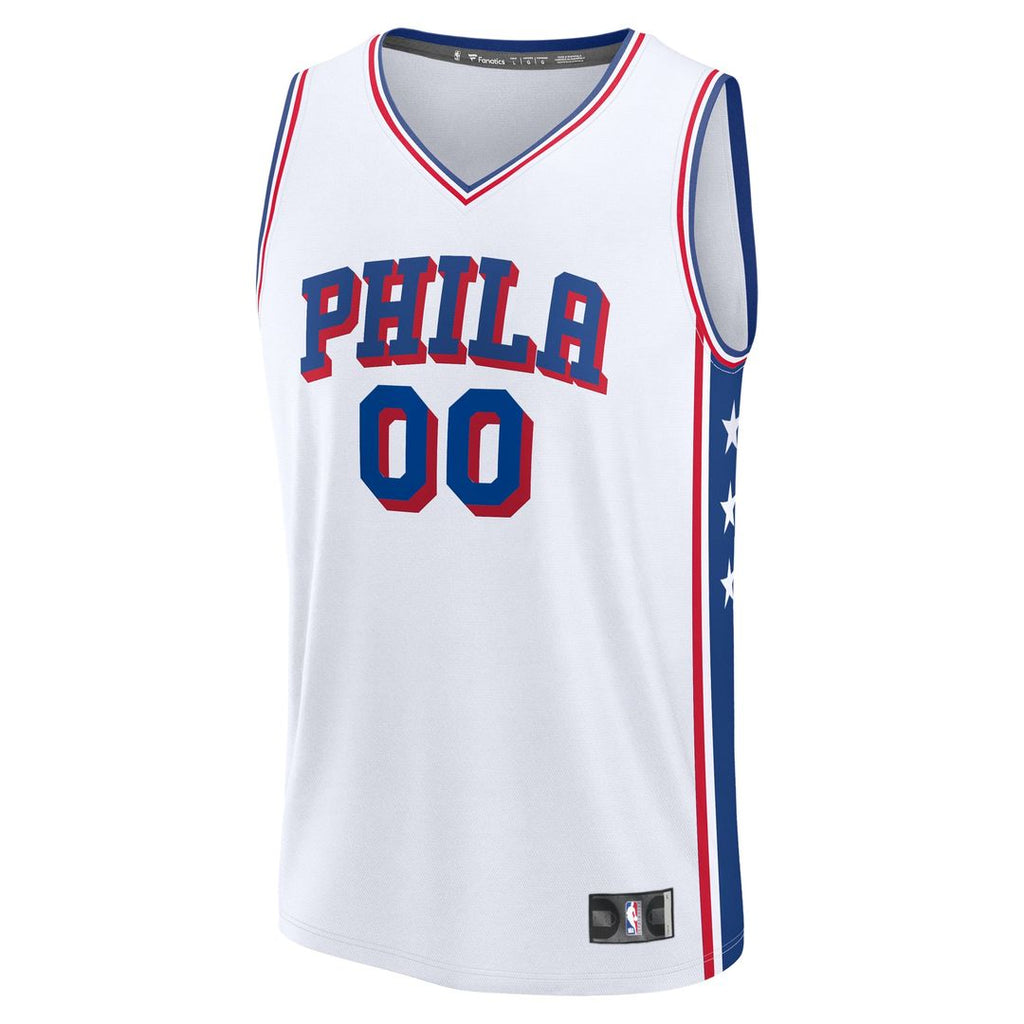 Philadelphia 76ers Fanatics Youth Fast Break Custom Replica Jersey - White - Association Edition | NBA Fan Gear