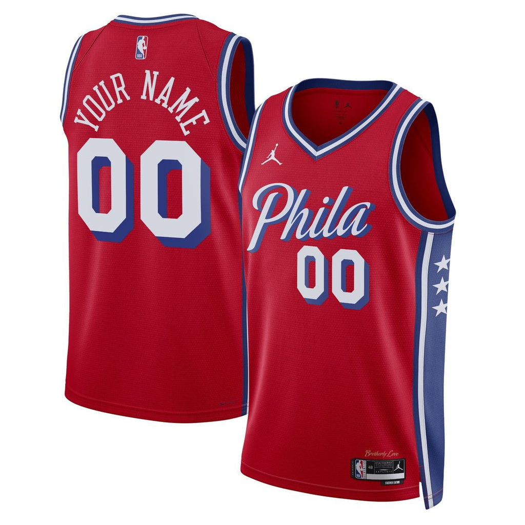 Philadelphia 76ers Jordan Brand Unisex 2022/ 23 Swingman Custom Jersey - Statement Edition - Red | NBA Fan Gear
