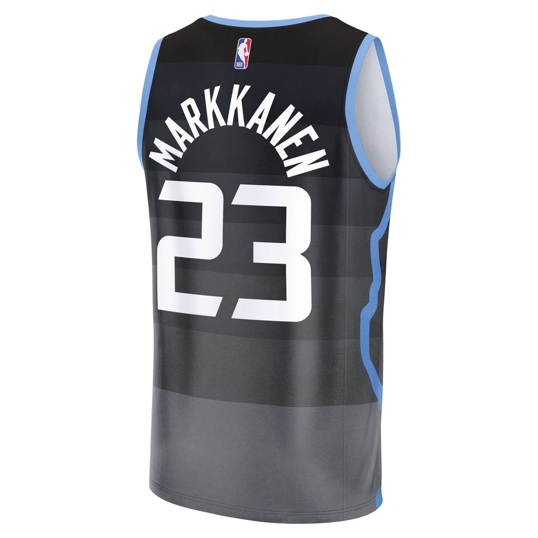 Lauri Markkanen Utah Jazz Fanatics Youth Fast Break Jersey - City Edition - Black | NBA Fan Gear