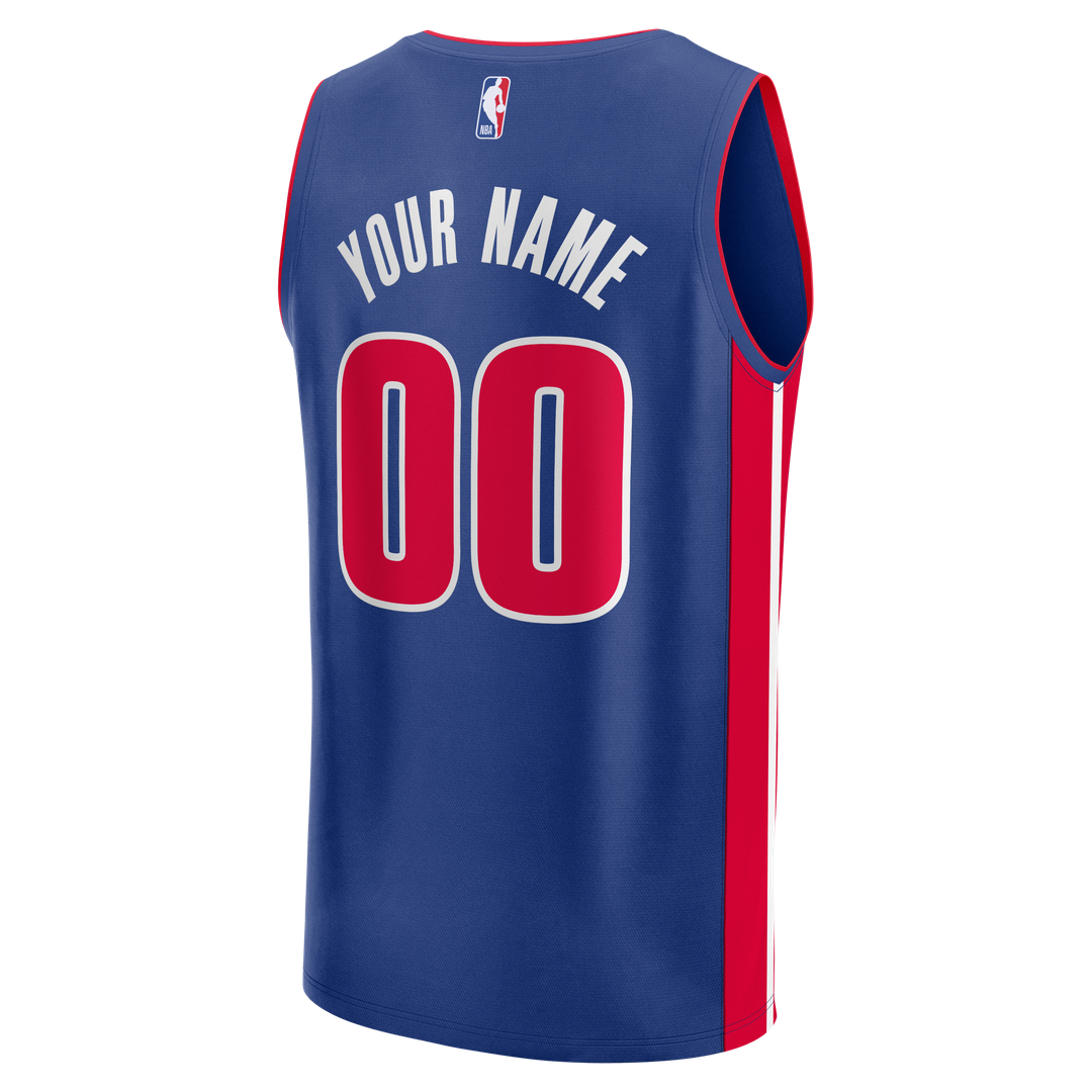 Detroit Pistons Fanatics Fast Break Custom Jersey - Icon Edition - Blue | NBA Fan Gear