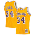 Shaquille O'Neal Los Angeles Lakers Mitchell & Ness 1996/ 97 Hardwood Classics Swingman Jersey - Gold | NBA Fan Gear