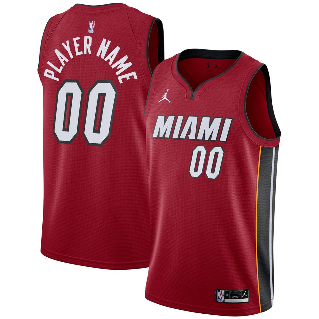 Miami Heat Jordan Brand Swingman Custom Jersey - Statement Edition - Red | NBA Fan Gear