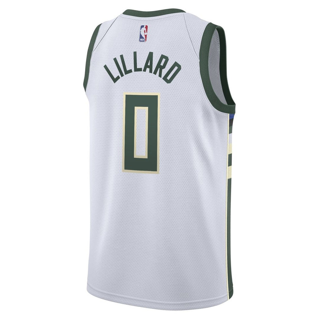 Damian Lillard Milwaukee Bucks Nike Unisex Swingman Player Jersey - Association Edition - White | NBA Fan Gear