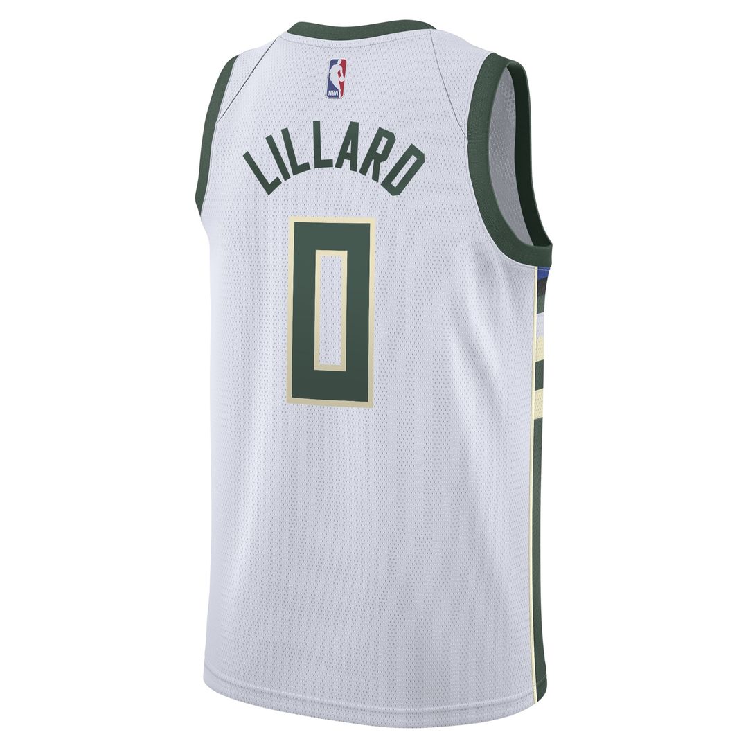 Damian Lillard Milwaukee Bucks Nike Unisex Swingman Player Jersey - Association Edition - White | NBA Fan Gear